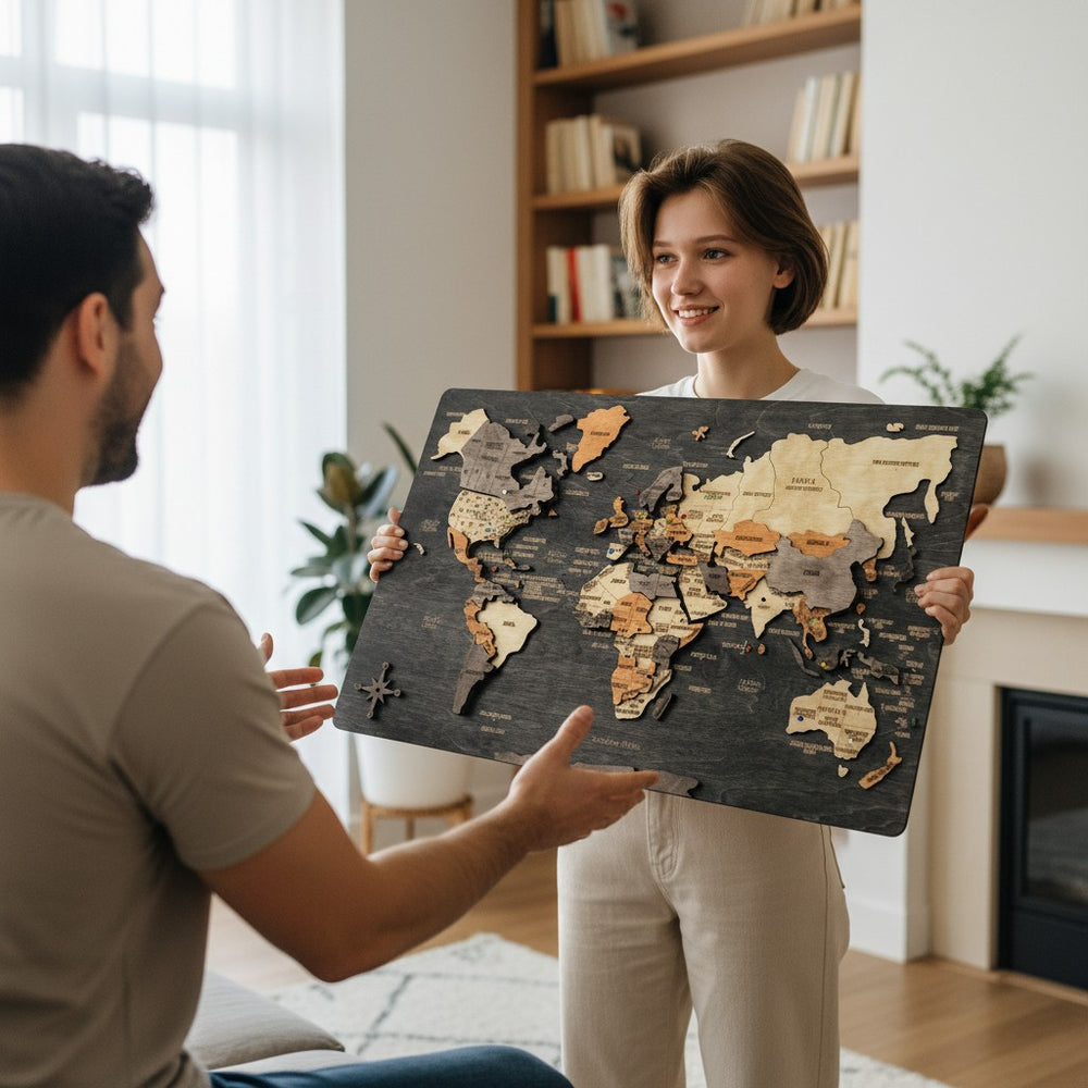 3D World map wall art