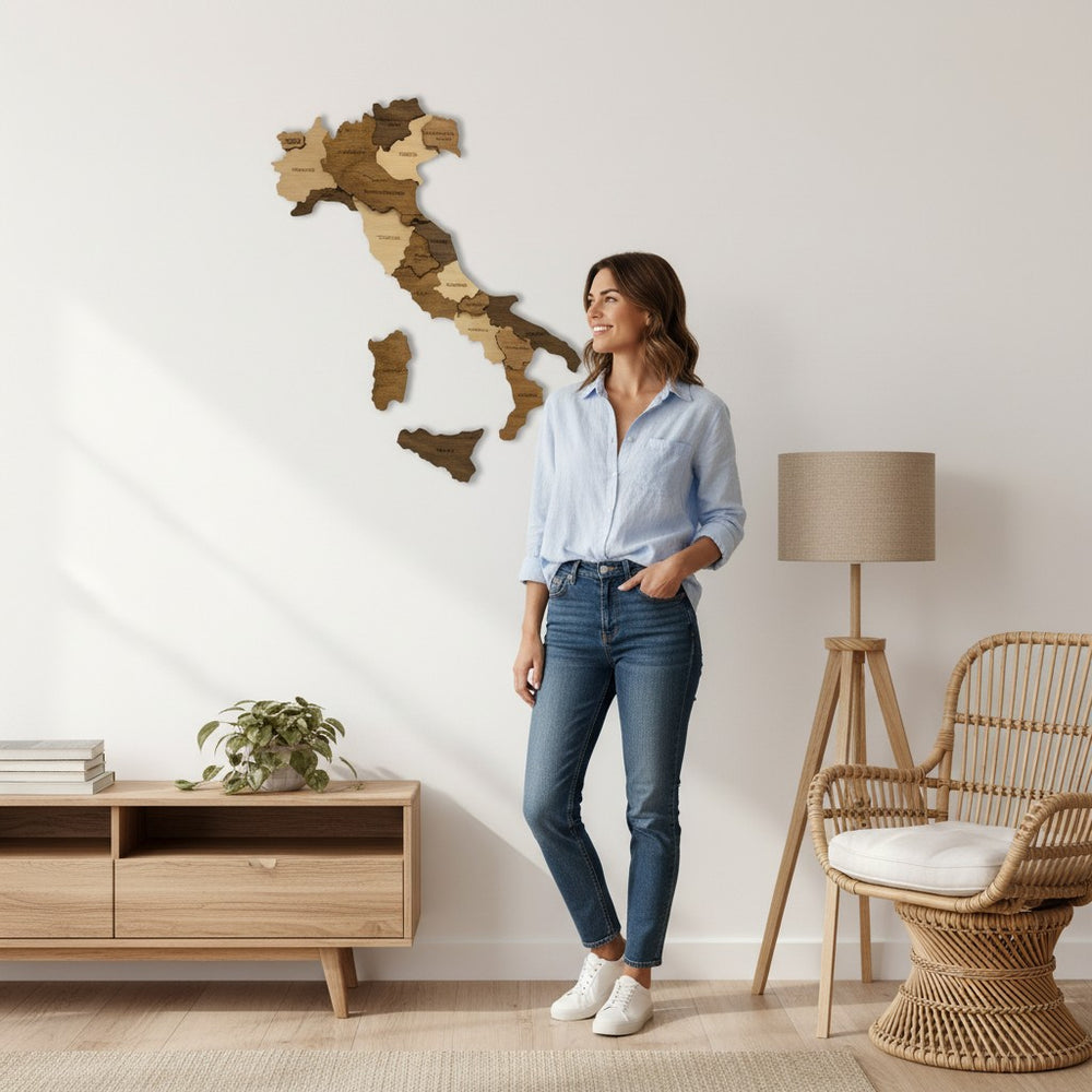Wooden Italy Map
