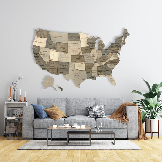 Wooden US maps