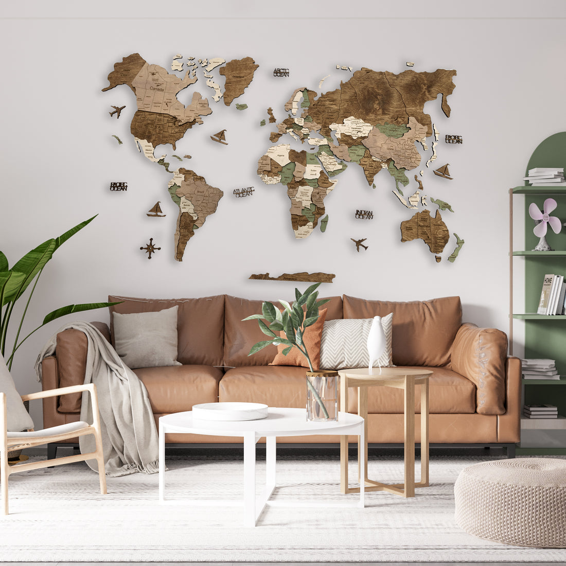 3D wooden maps of the world by Ranocchio