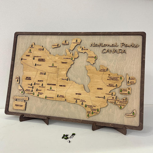 Canada Parks Wooden Map