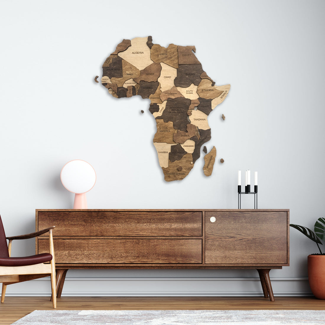 Wooden Africa Map by Ranocchio Map