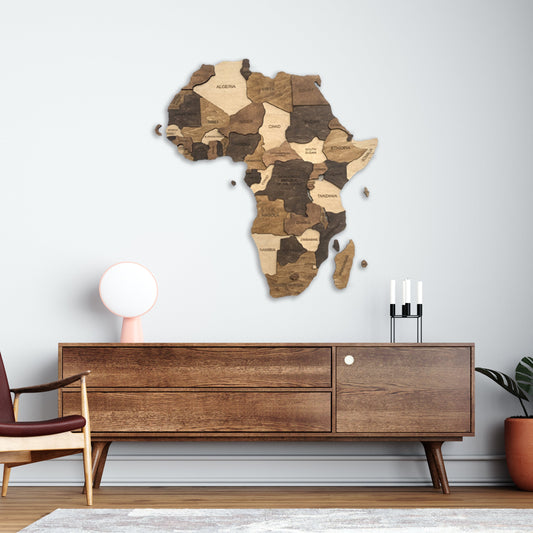 Wooden Africa Map by Ranocchio Map
