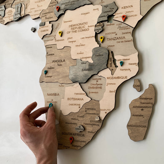 Wooden Maps of African Countries