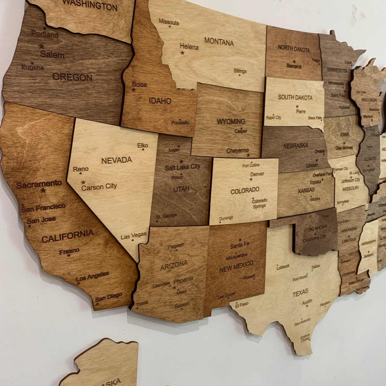 WOODEN USA MAPS