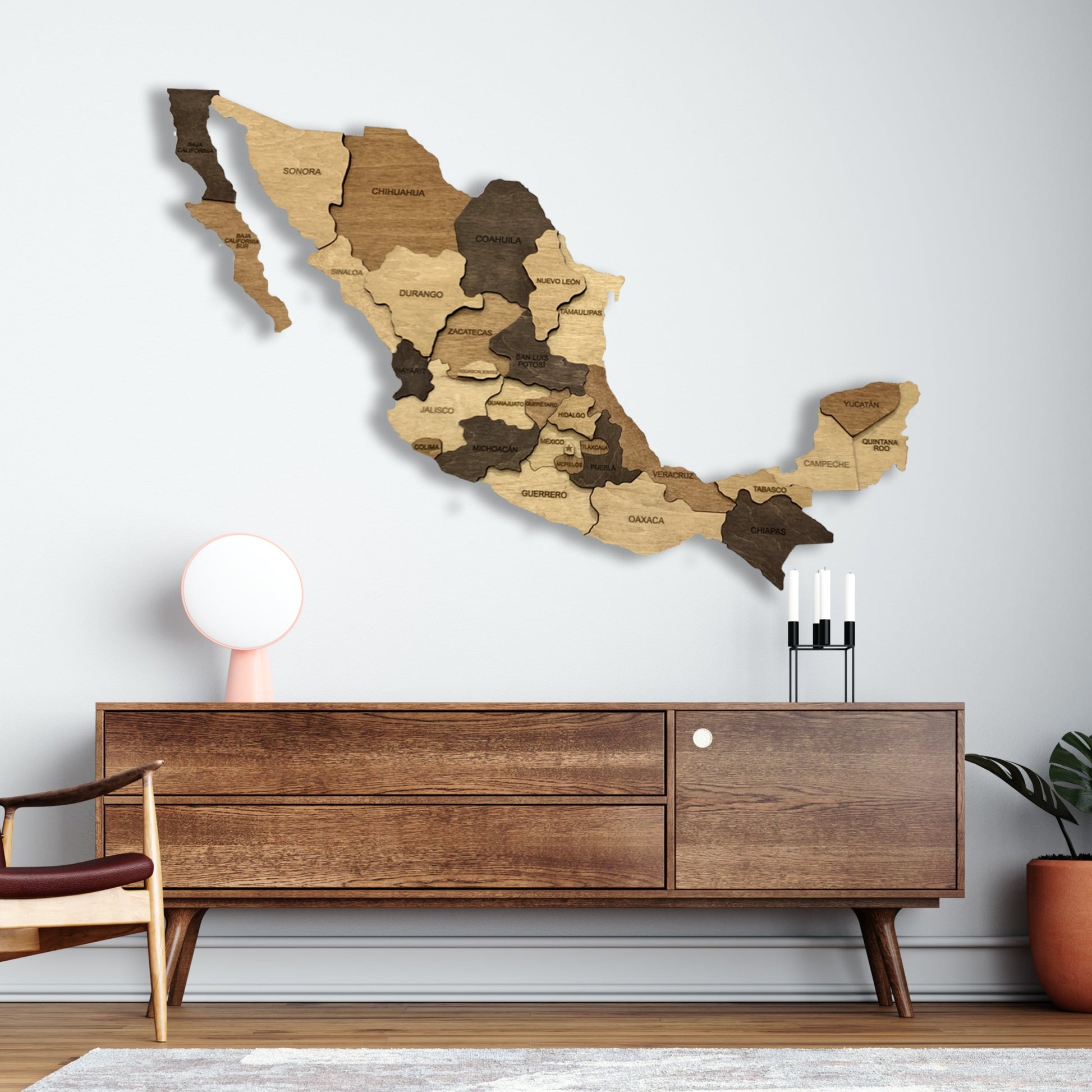 Wooden Mexico Map by Ranocchio 