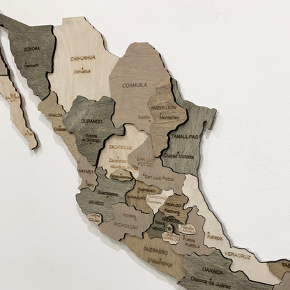 Wooden Map of Mexico by Ranocchio