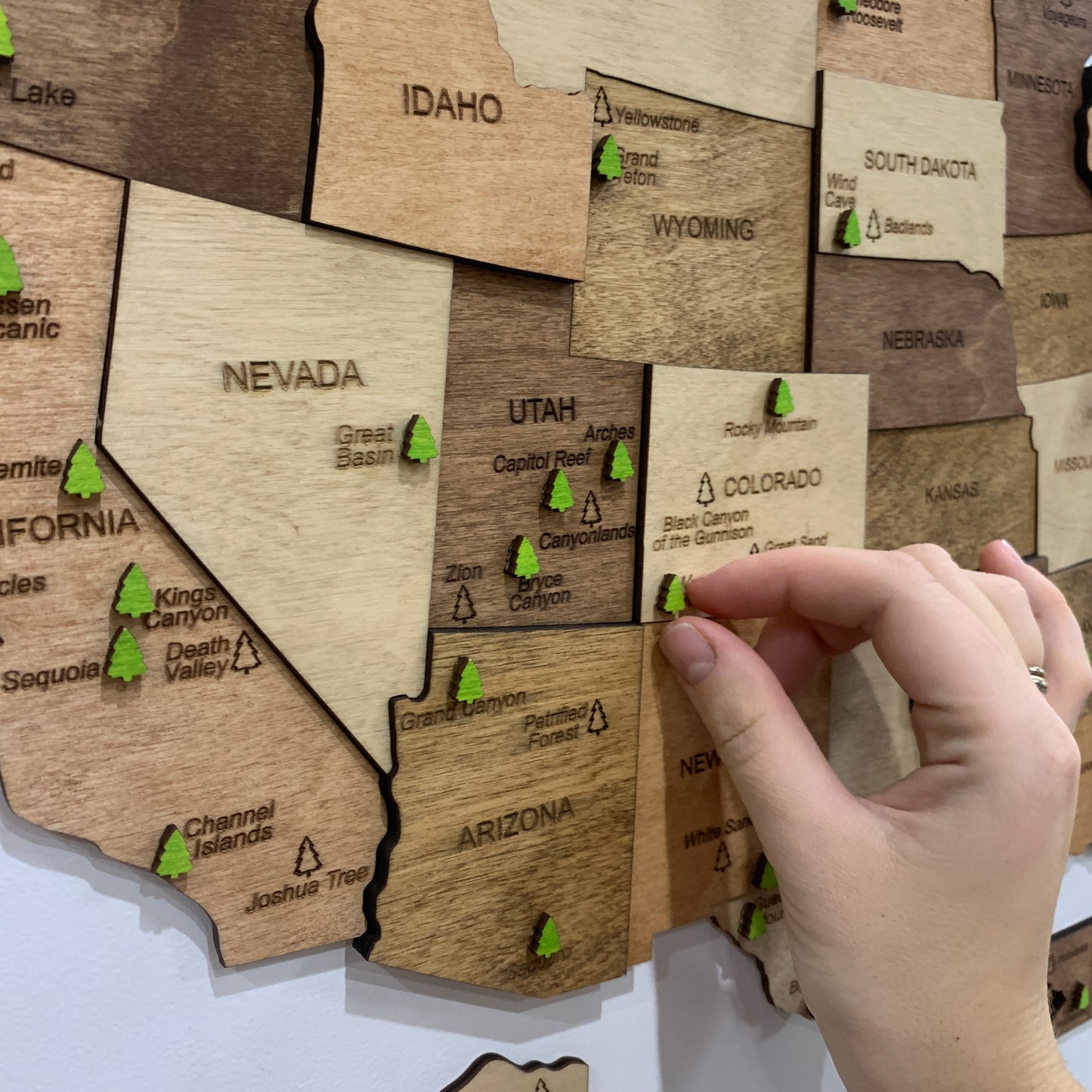 National Parks USA Wooden Map