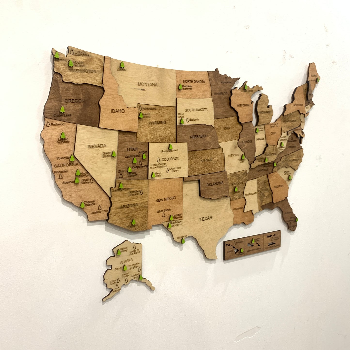 USA Map with National Parks