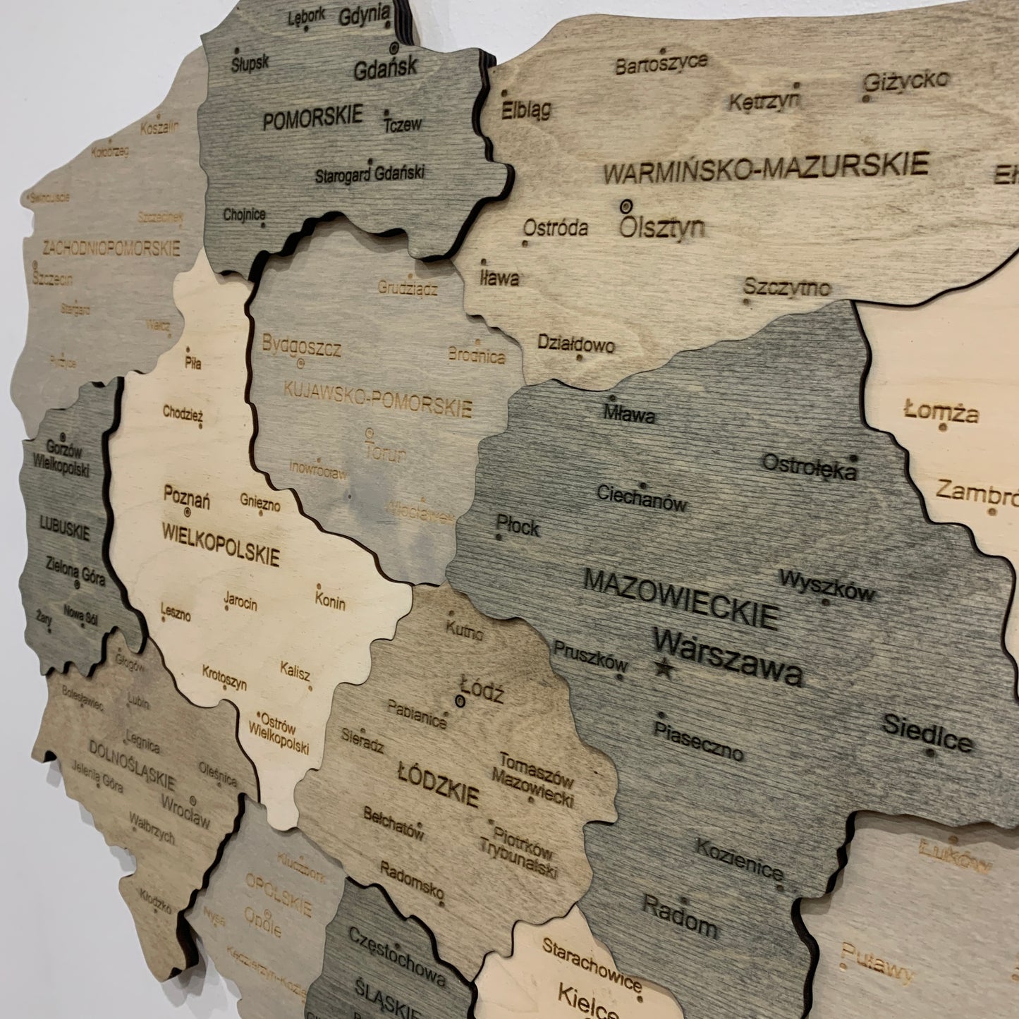 Wooden 3D Map of Poland