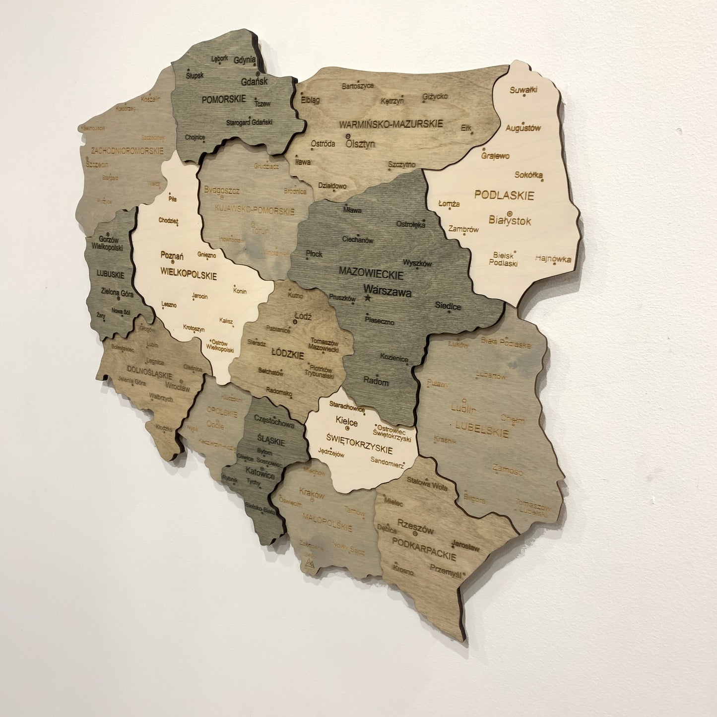 Wooden Poland Map 