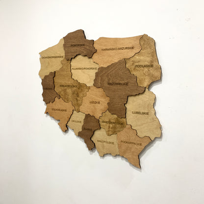 3D Wooden Map of Poland