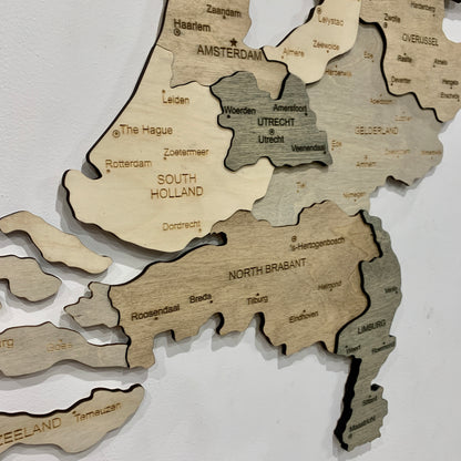 3D Wooden Map of Netherlands