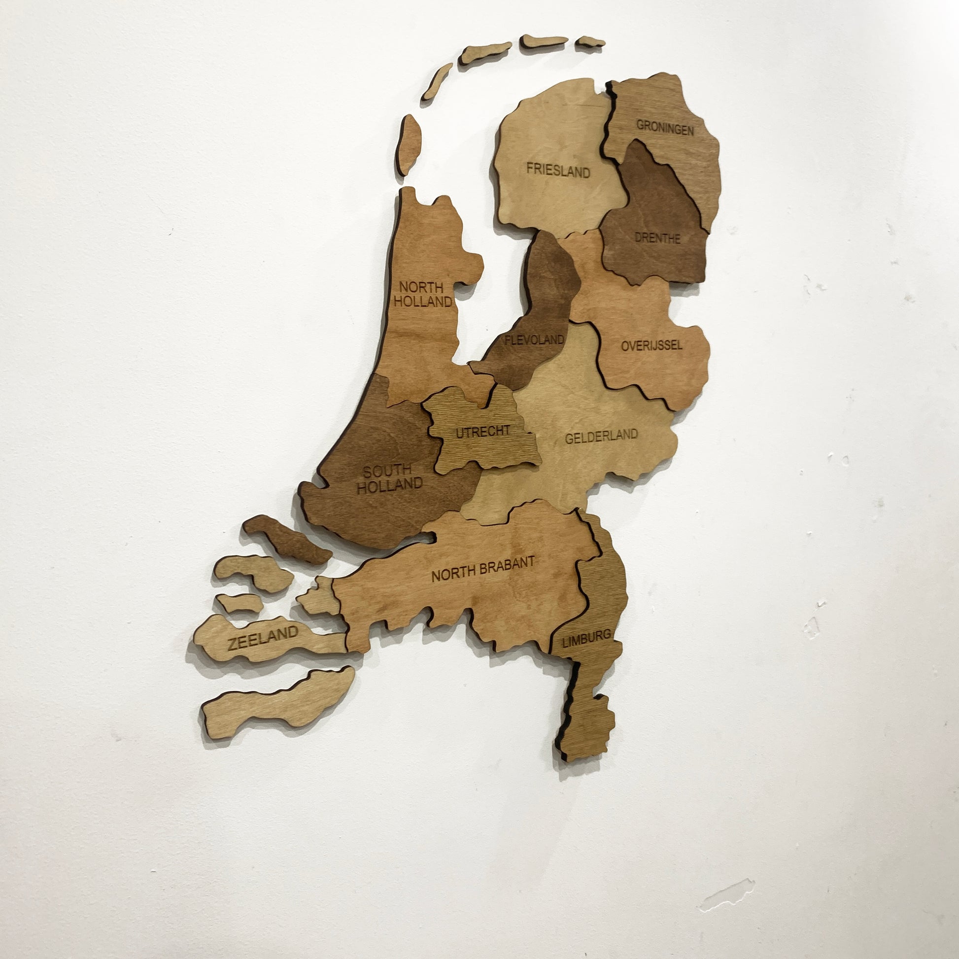 Wooden Map of Netherlands