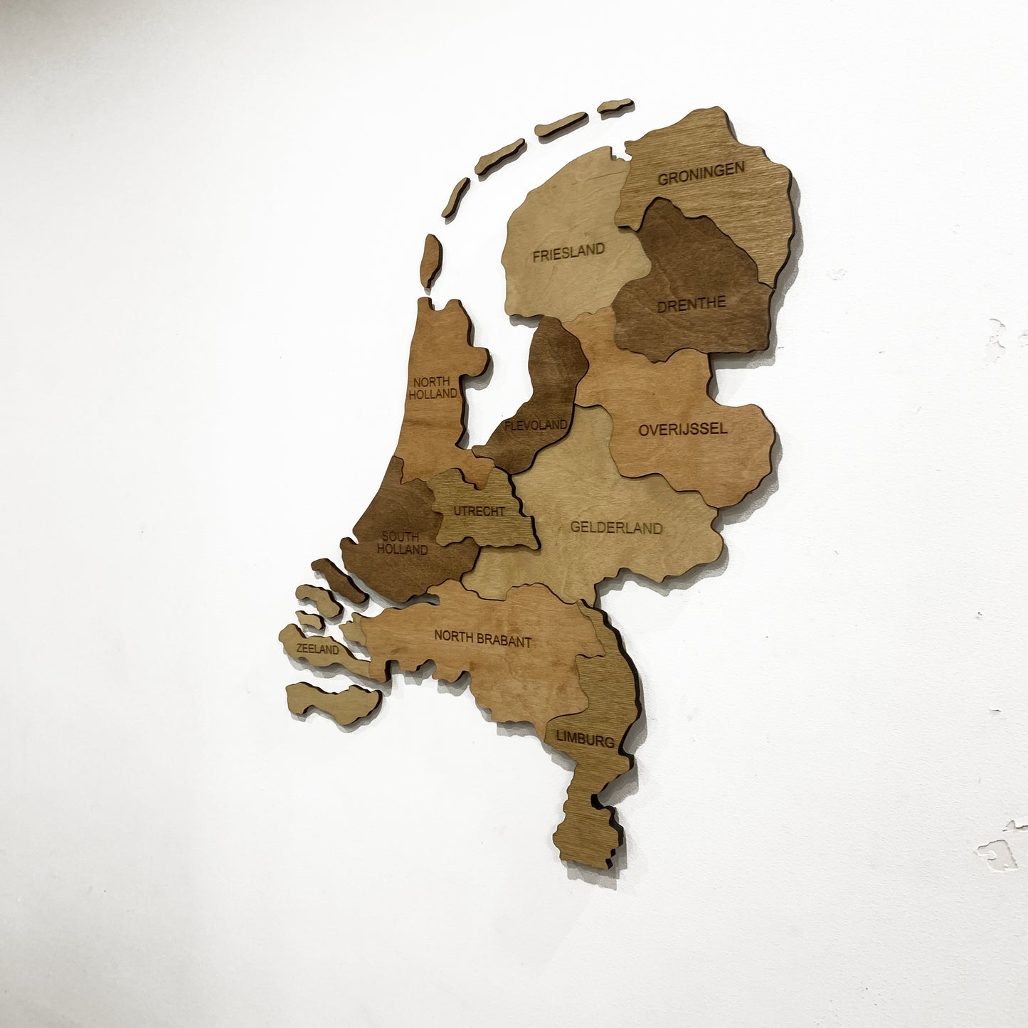 Wooden the Netherlands Map