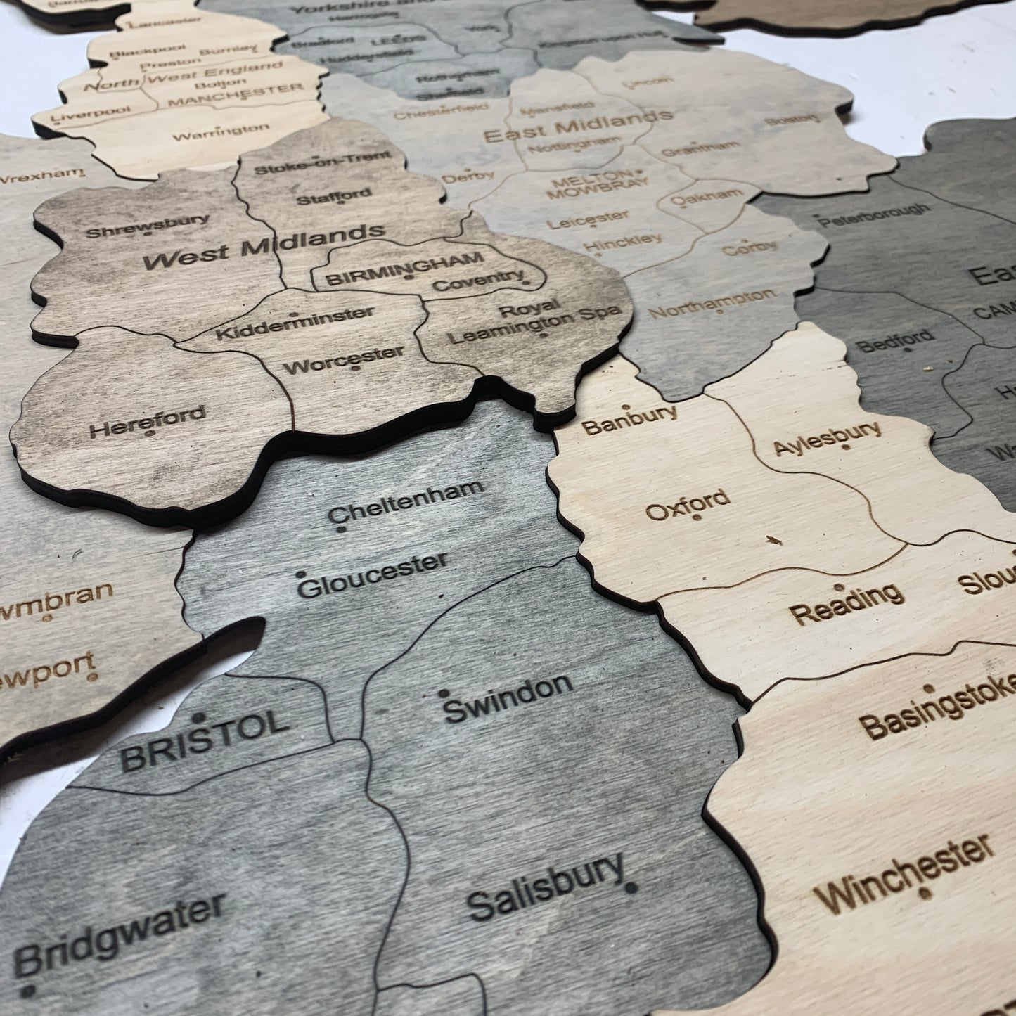 Wooden Map of the United Kingdom and Ireland