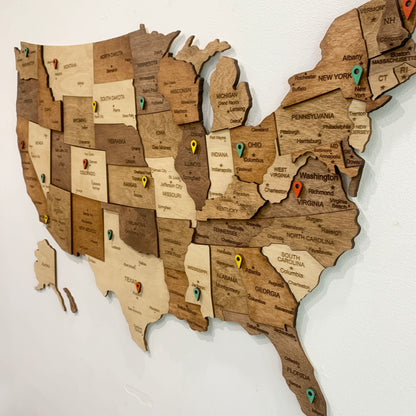 Ranocchio USA Wooden Map