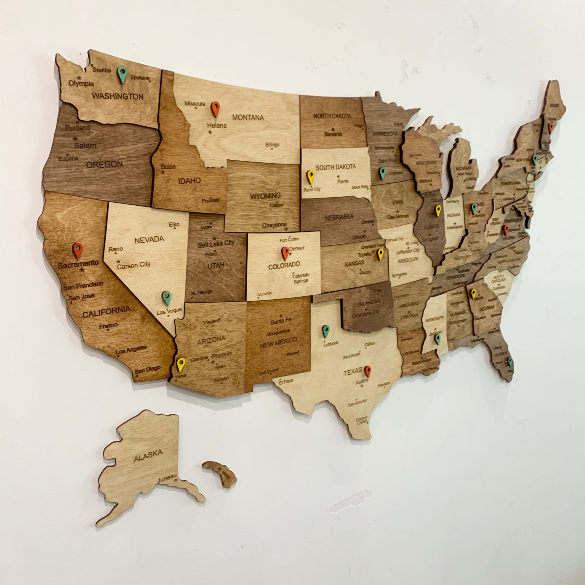 US Wooden Map