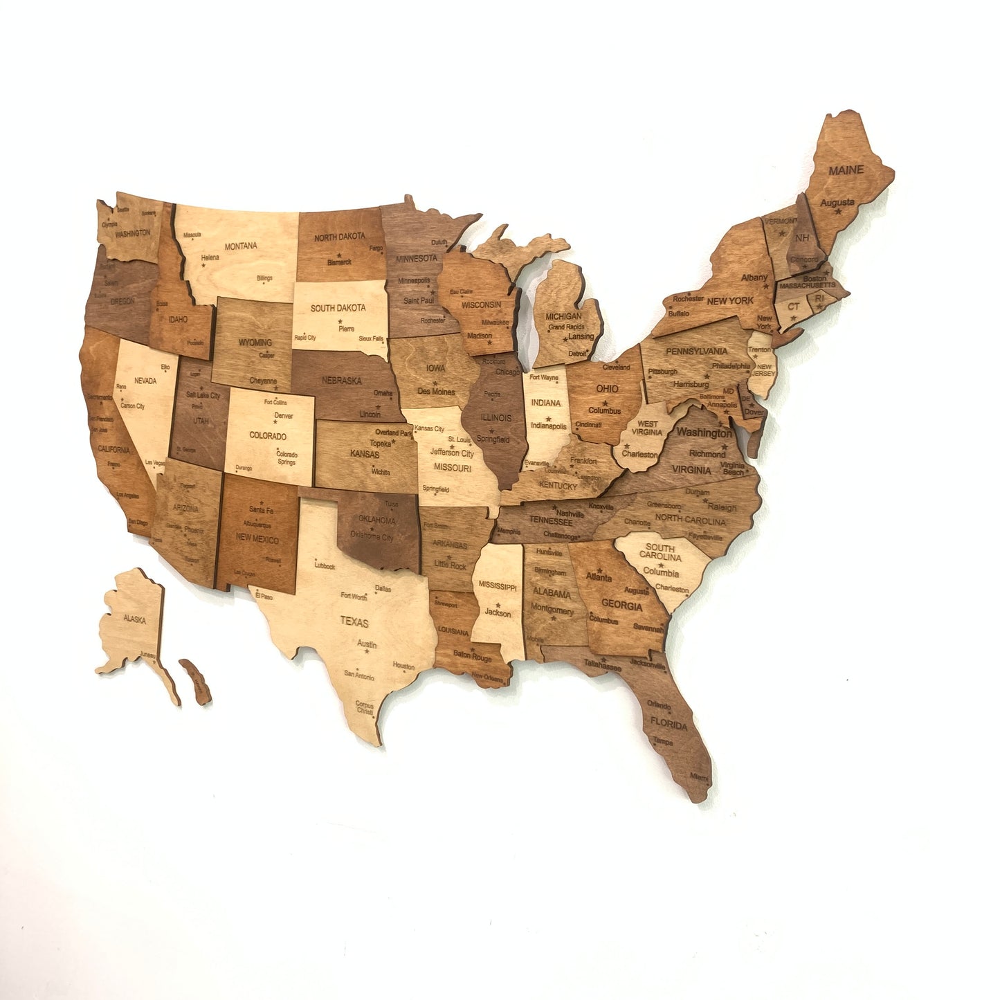 Push Pin Wooden Map of USA