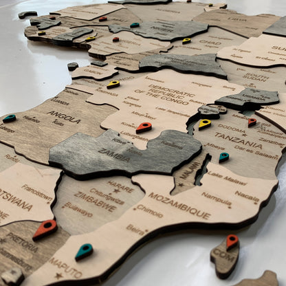 Wooden Map of Africa 3D