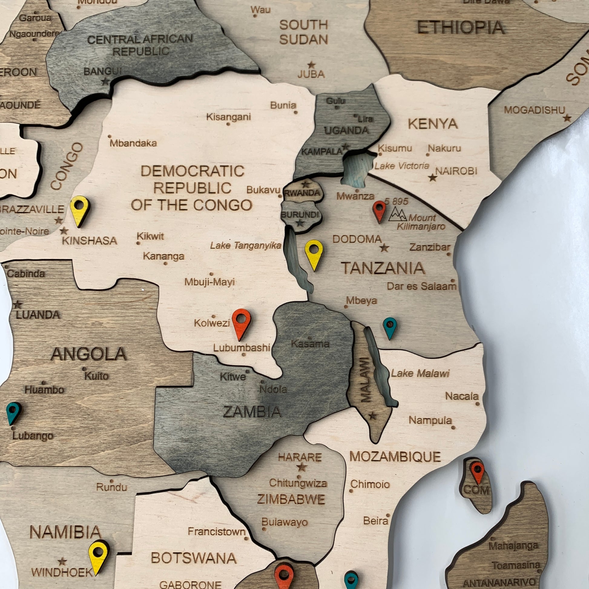 Wooden Africa Map 3D