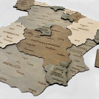 Wooden Map of Spain