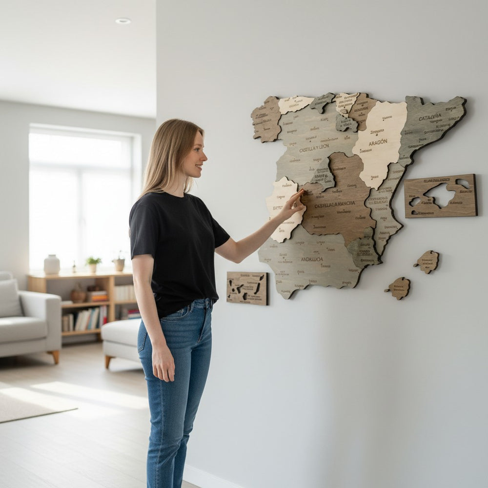 Wooden Map of Spain