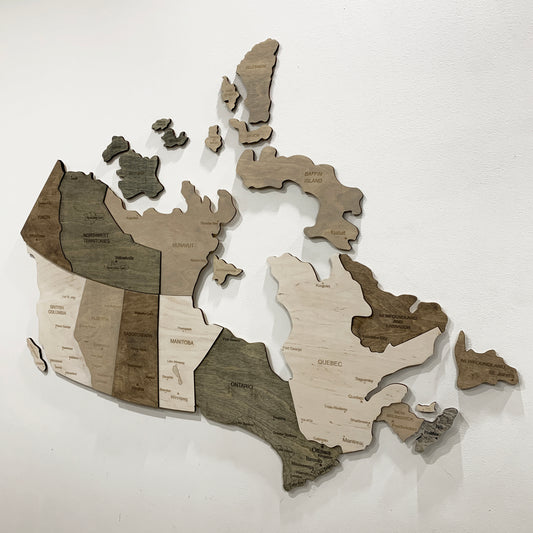 Wooden Canada Map | Ranocchio Map