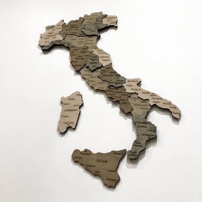 Wooden 3D Map of Italy