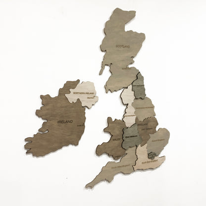 Wooden United Kingdom and Ireland Map by Ranocchio Map