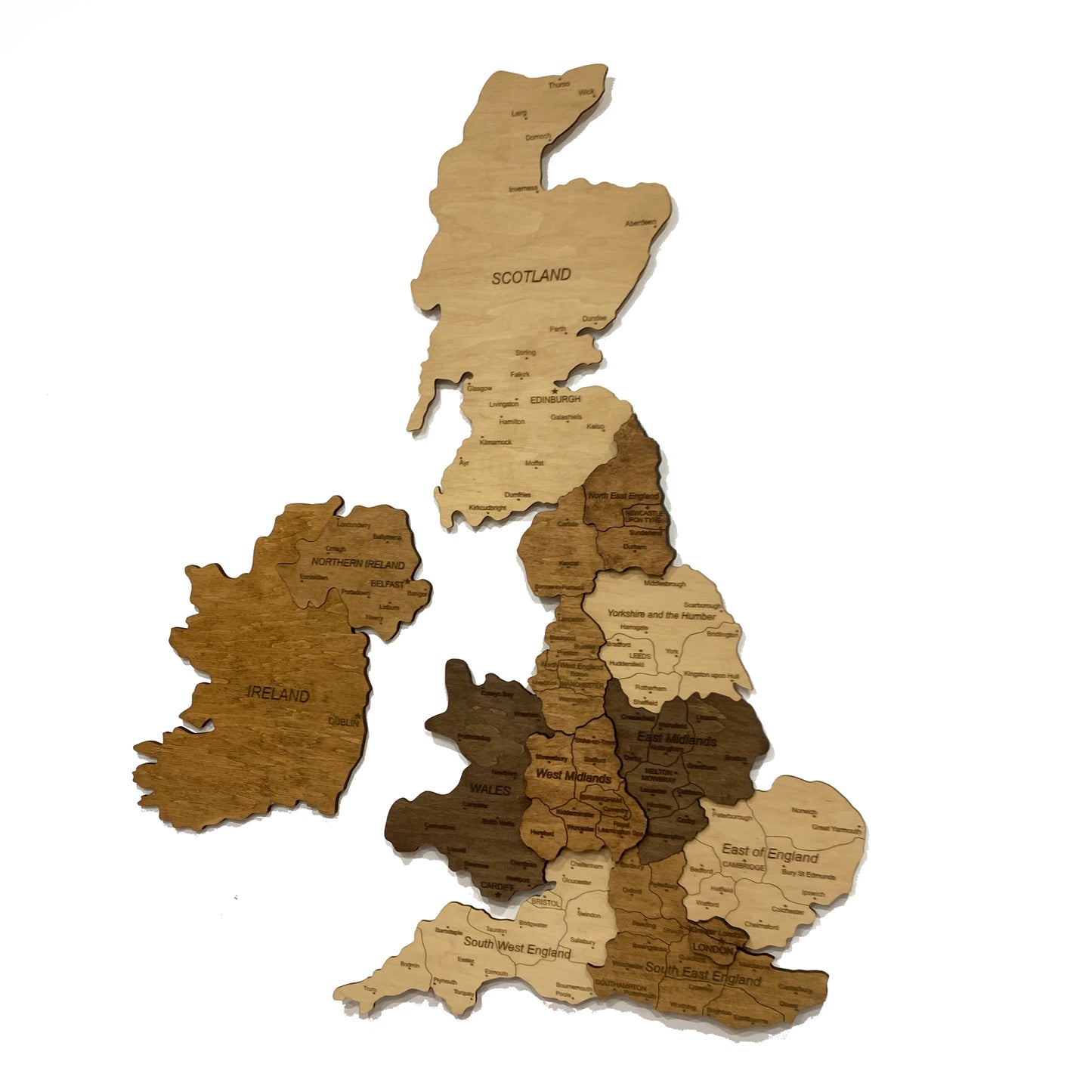 Wooden United Kingdom and Ireland Map | Ranocchio 