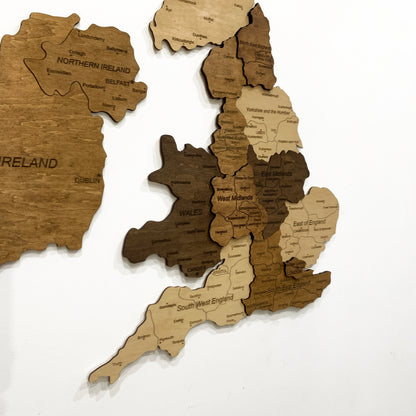 Wooden United Kingdom and Ireland Map by Ranocchio 