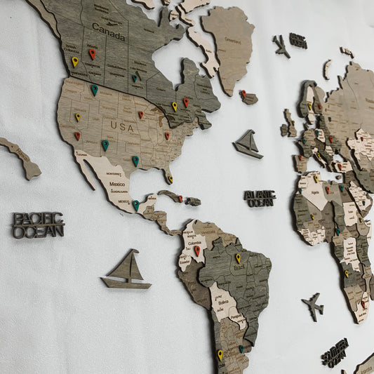 Wooden World Map for Wall | Ranocchio Map