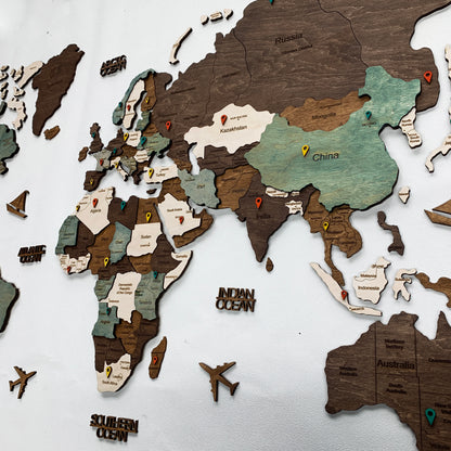 Multicolor Wooden Map | Ranocchio Map