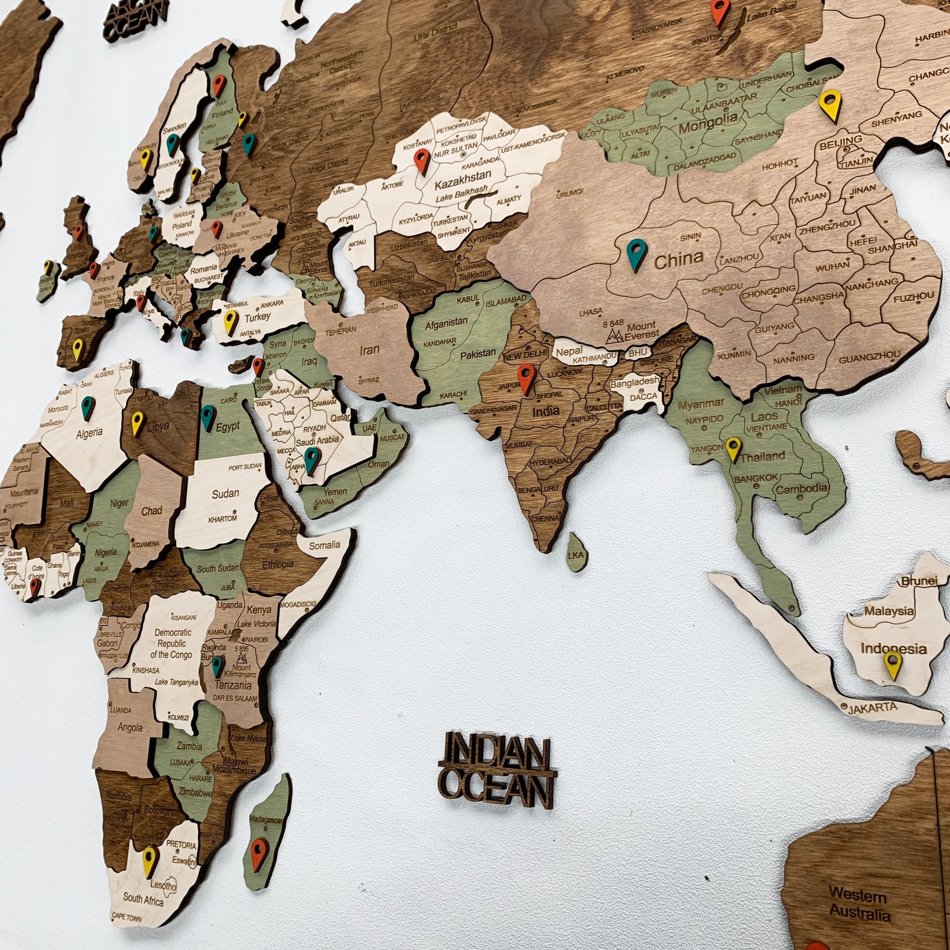 3D  Wooden World Map by Ranocchio Map