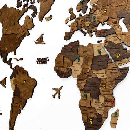 Wooden World Map Multicolor by Ranocchio