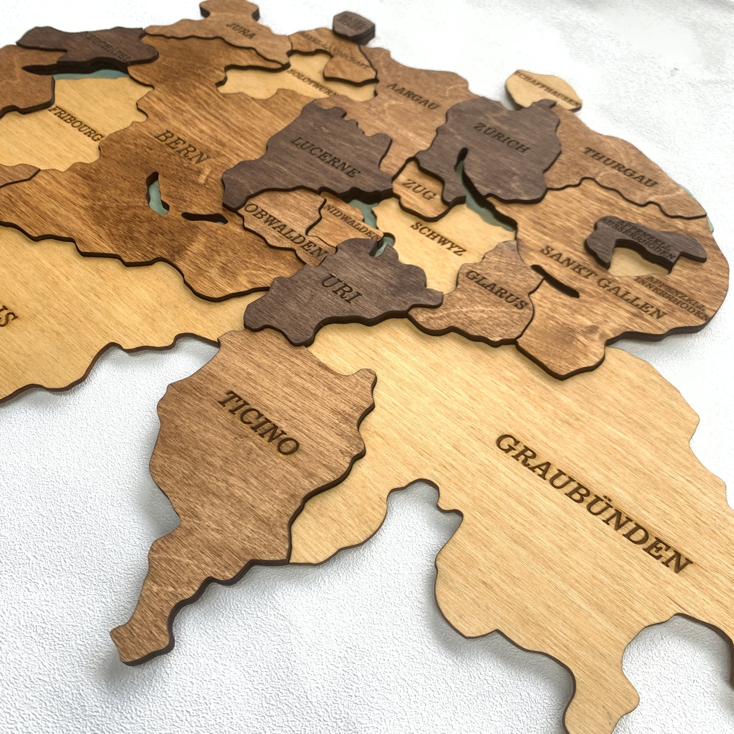 3D Wooden Map of Switzerland