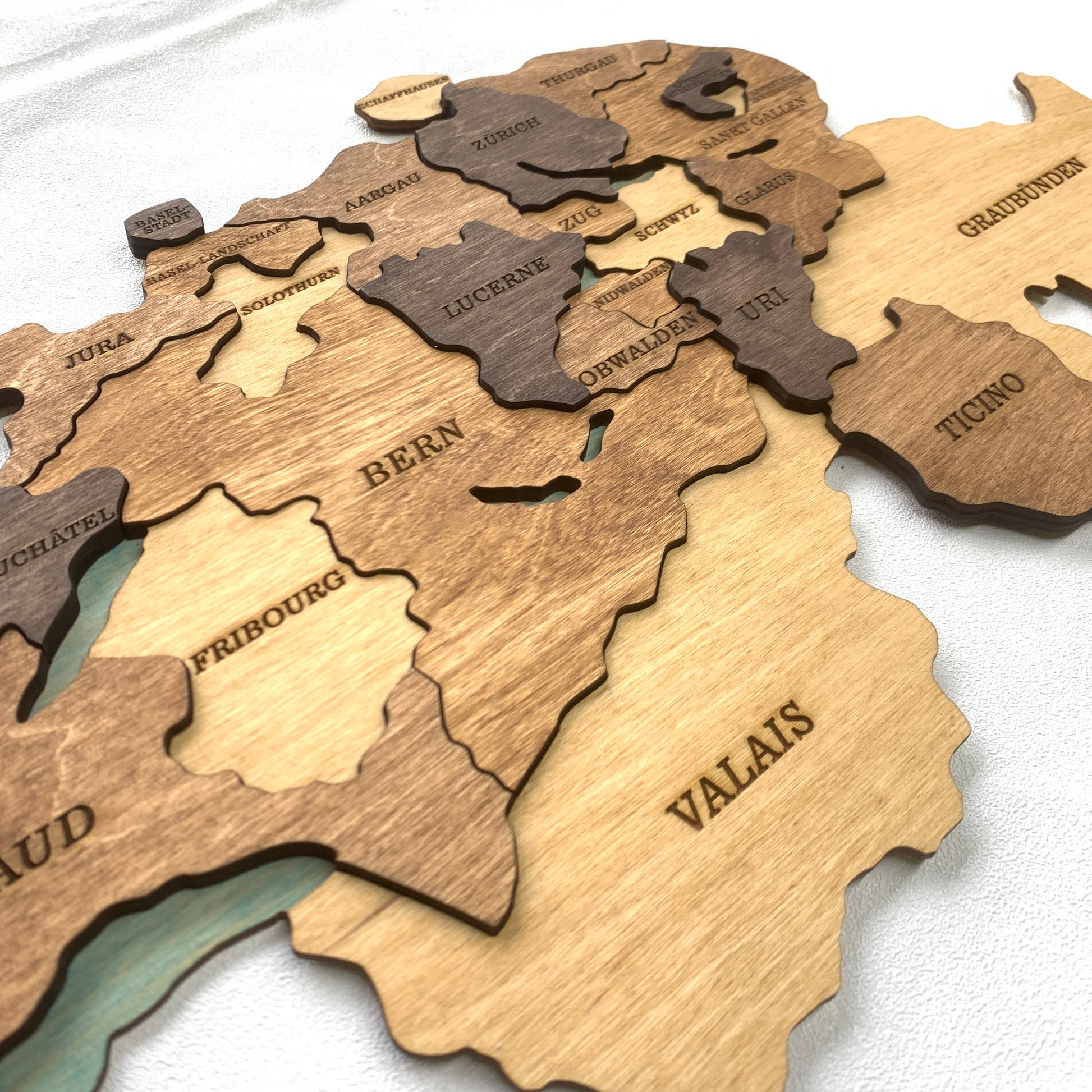 Wooden Map of Switzerland 