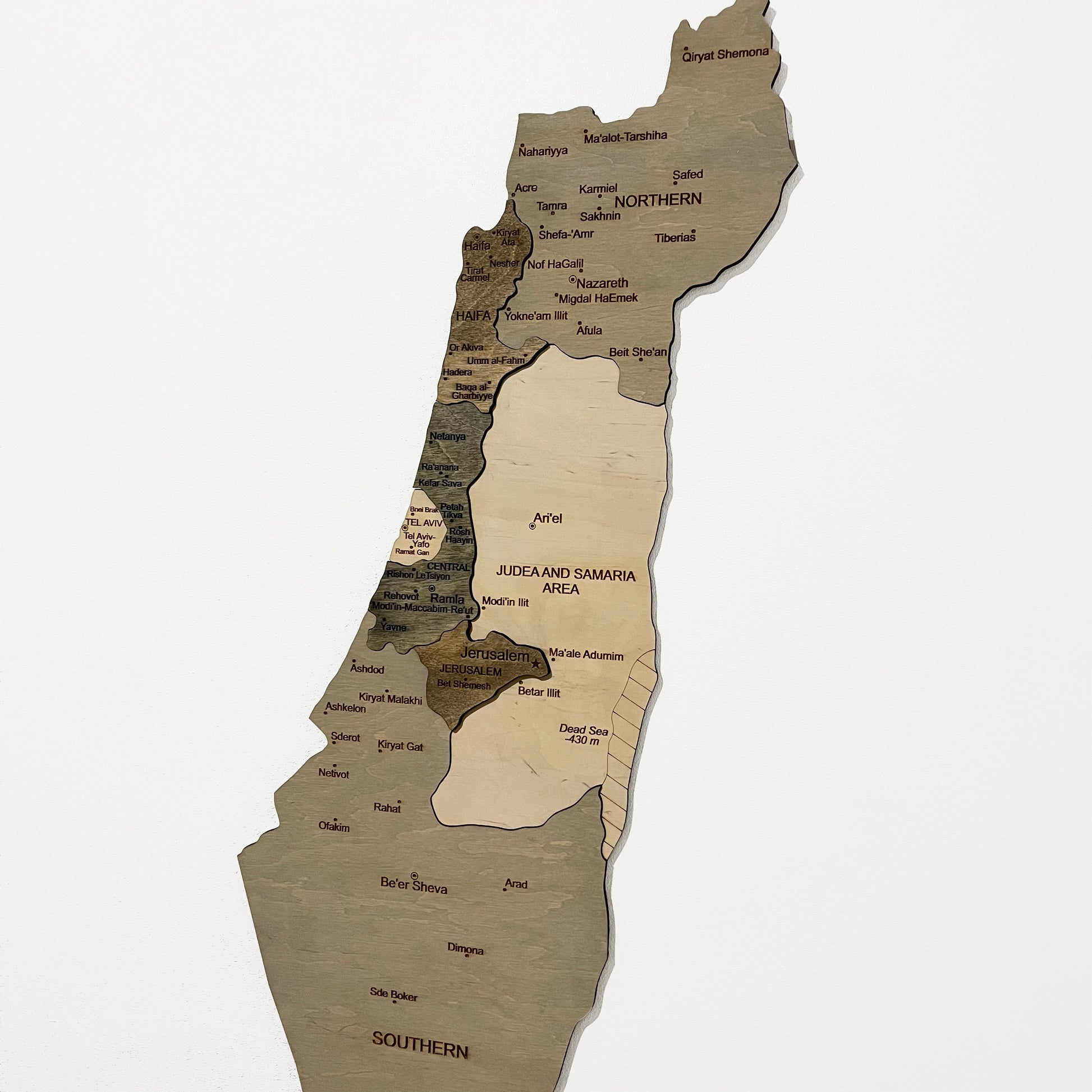 Wooden Israel Map 