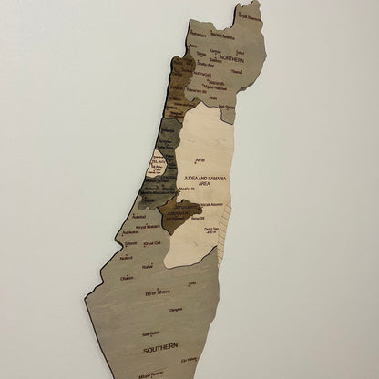 3D Wooden Israel Map 