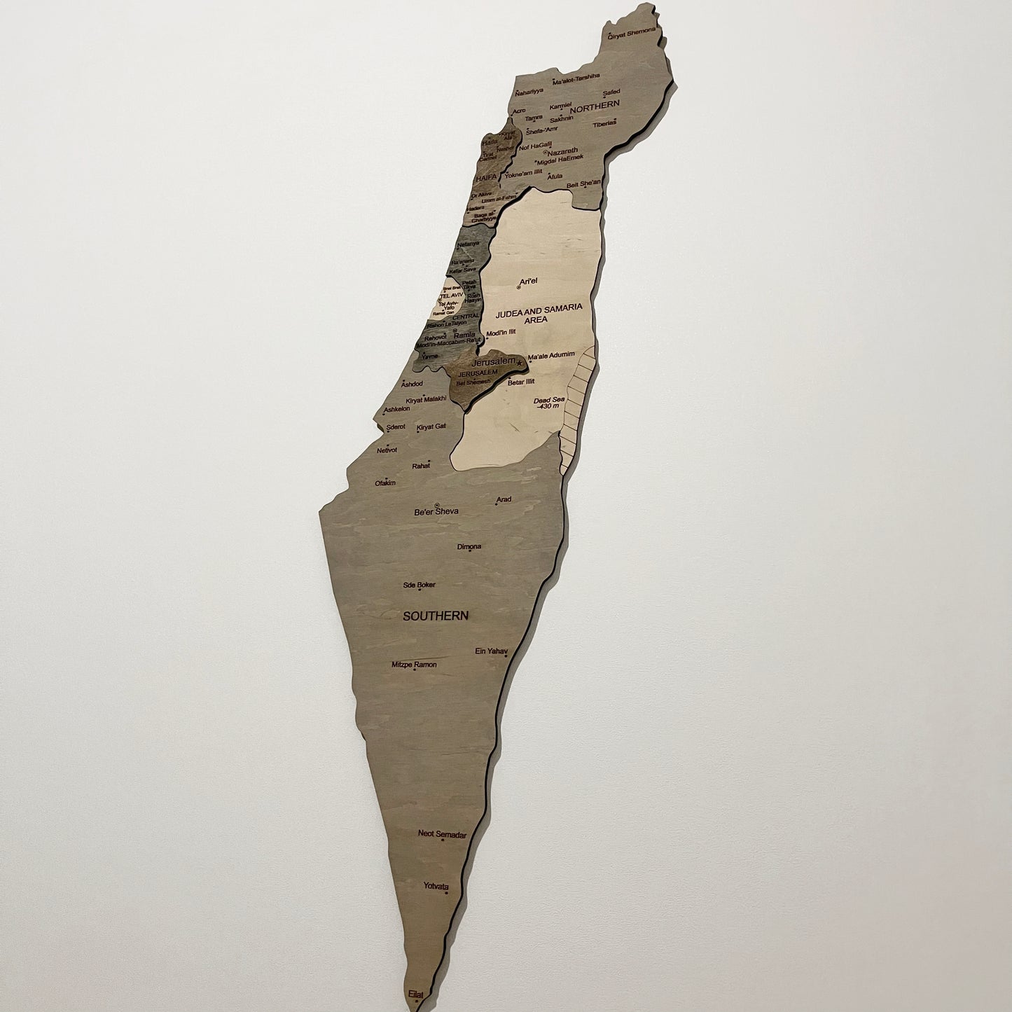 Wooden Israel Map 3D