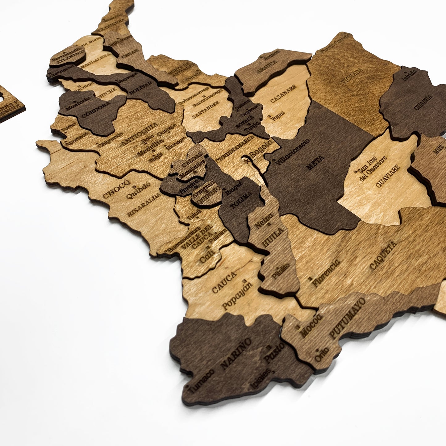 Wooden Map of Colombia 3D