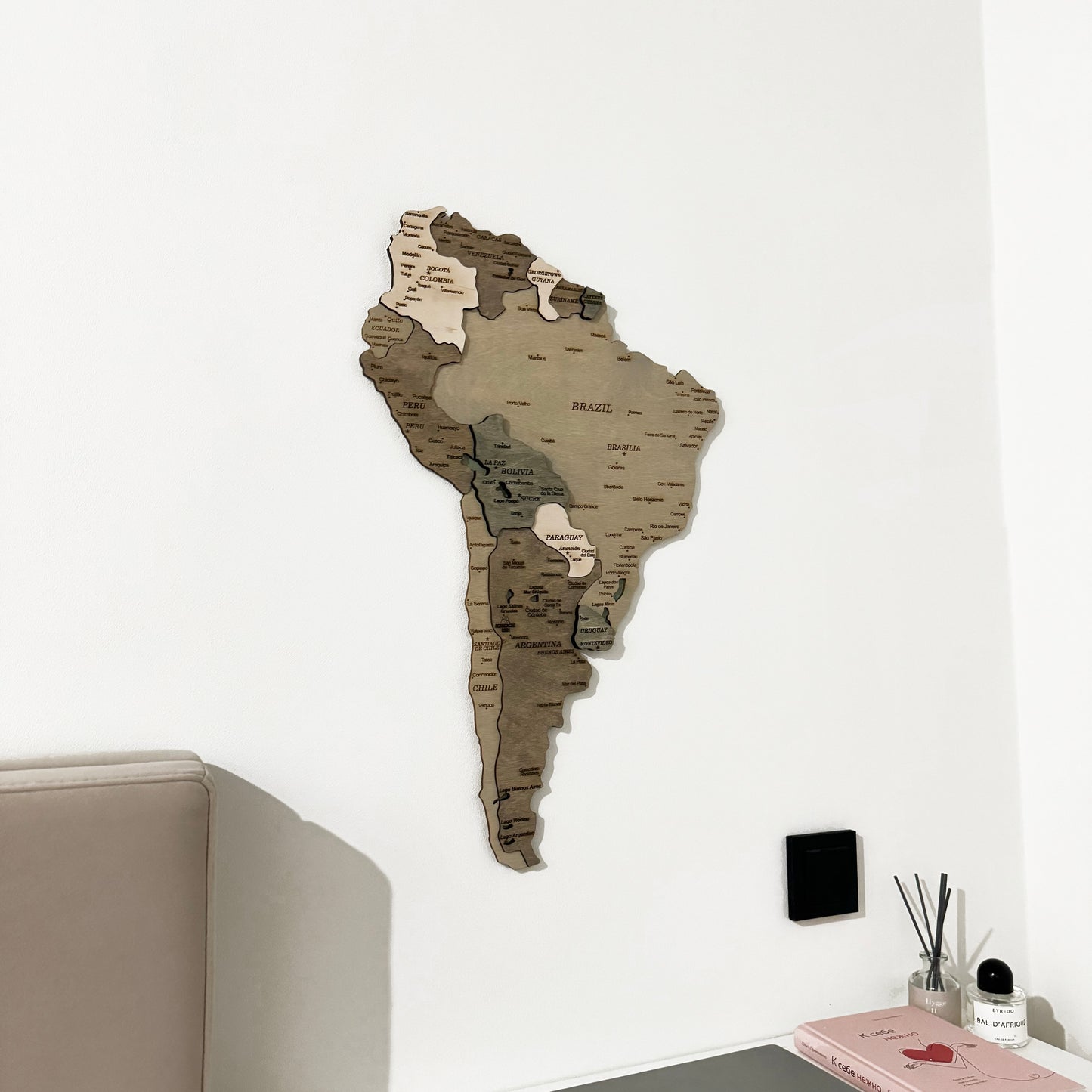 Wooden Map of South America | Ranocchio