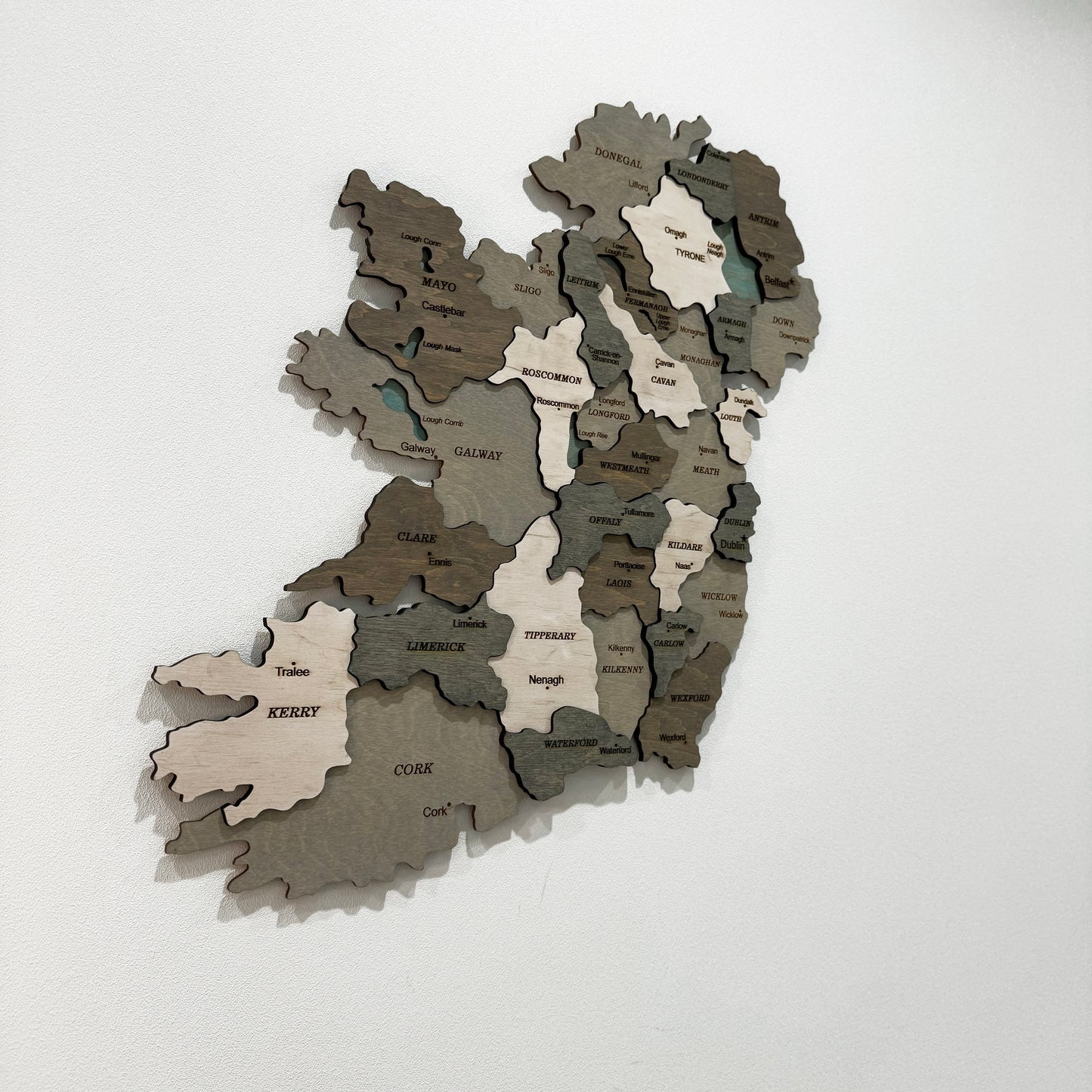 Wooden Ireland Map