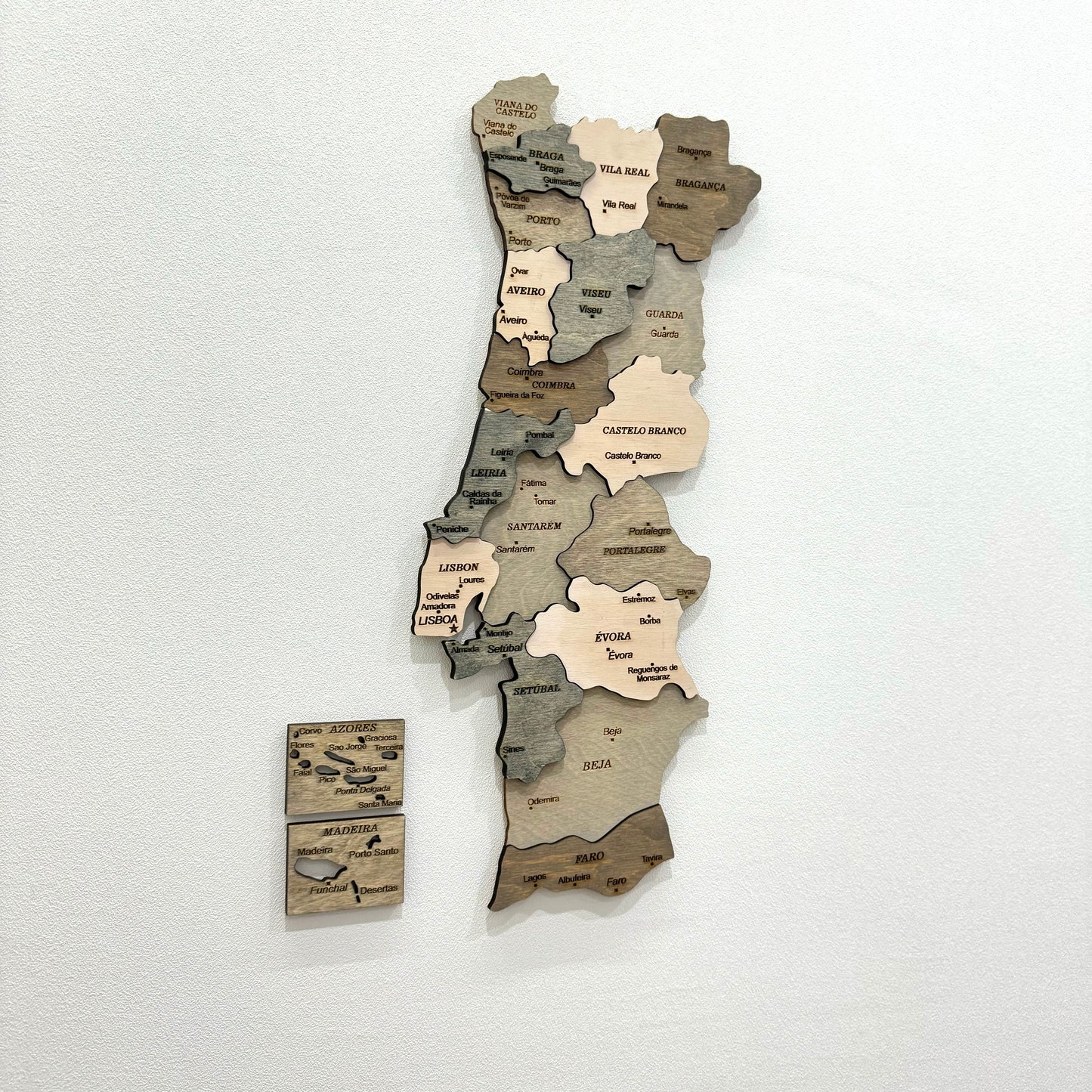 Wooden Portugal Map by Ranocchio Map