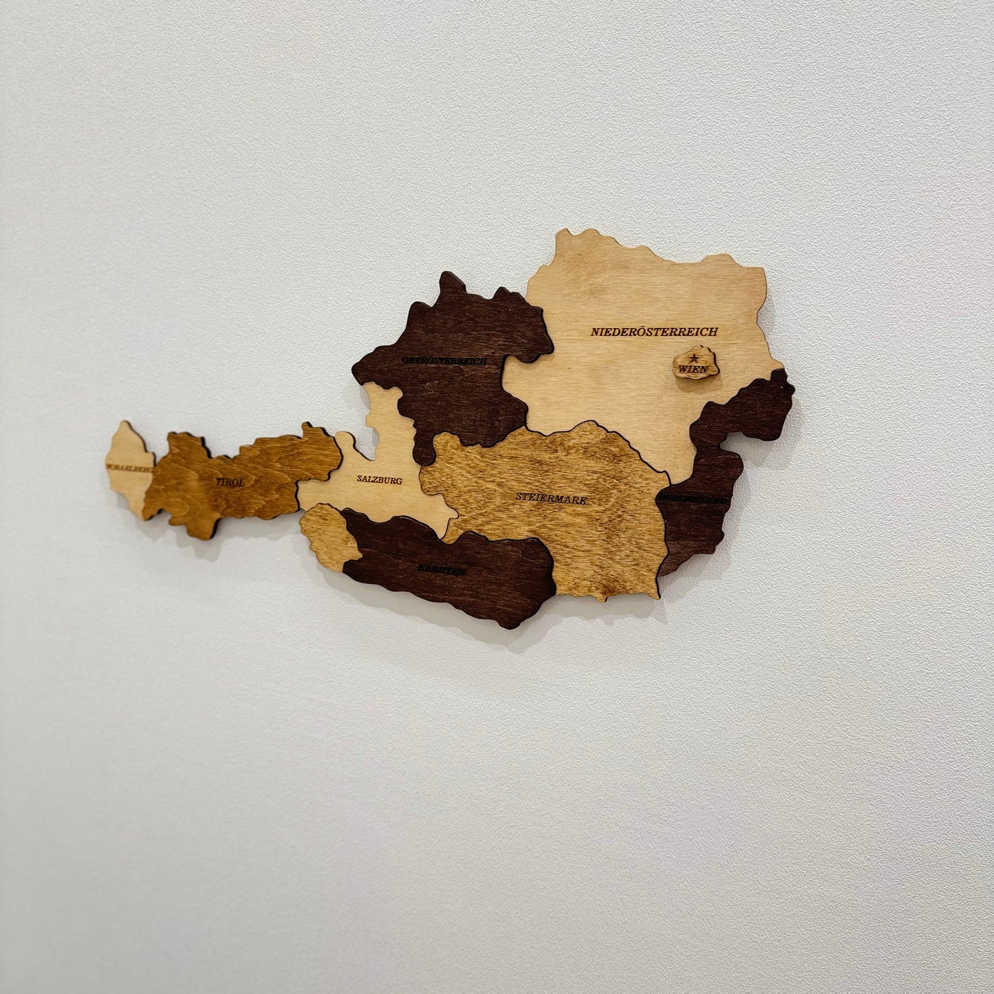 Wooden Austria Map by Ranocchio