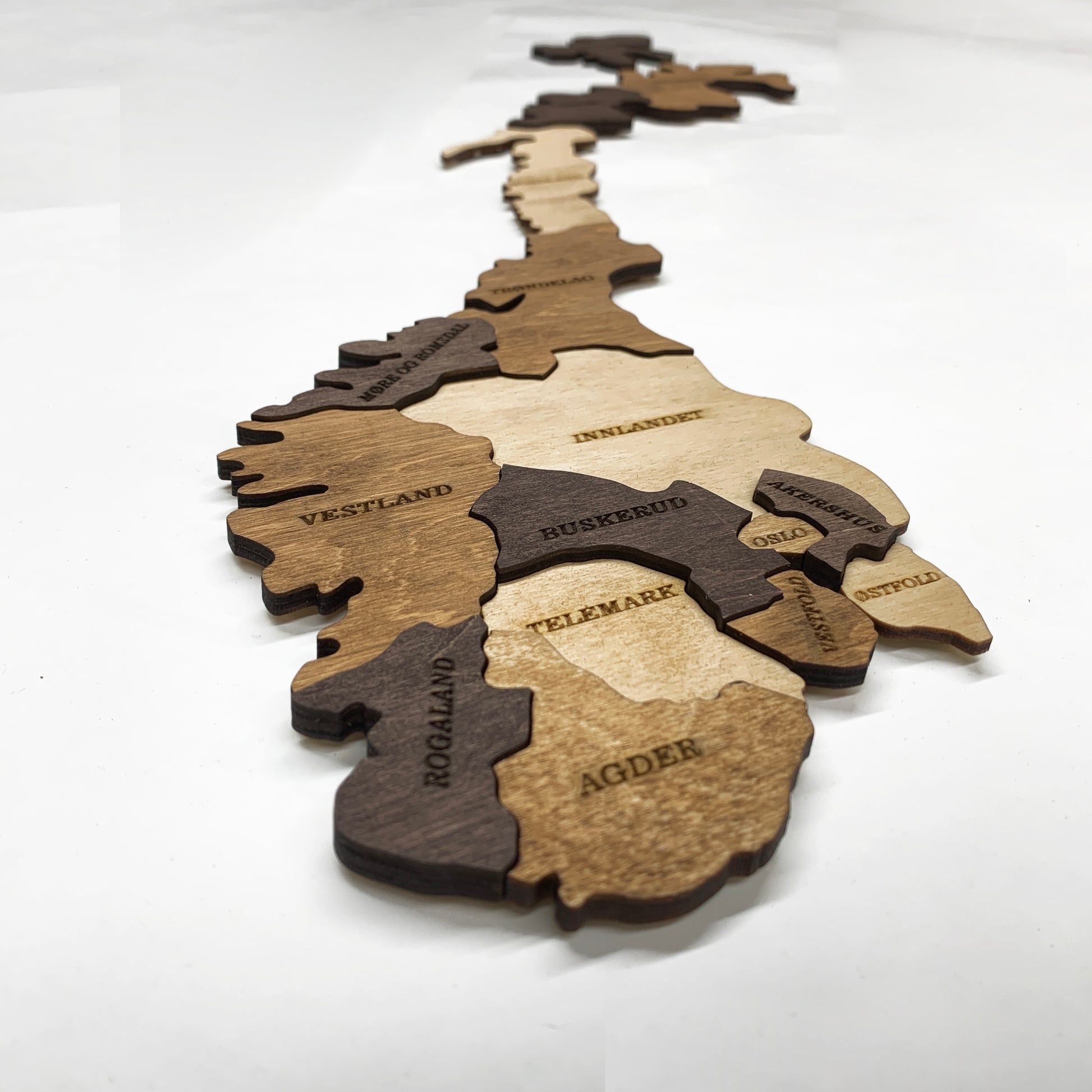 3D Wooden Norway Map