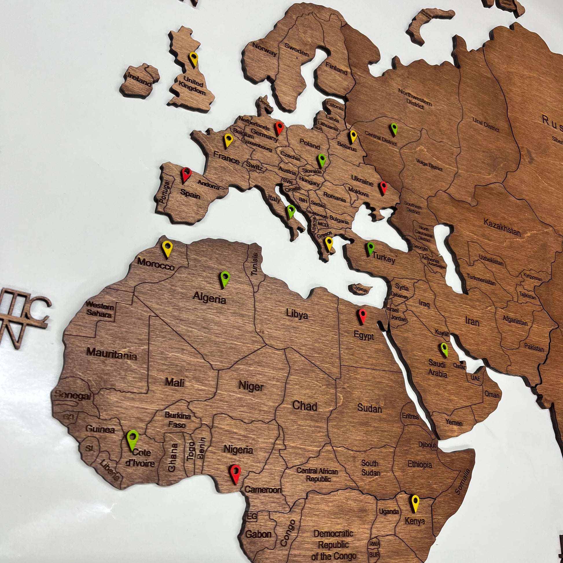 Wooden World Map 2D 