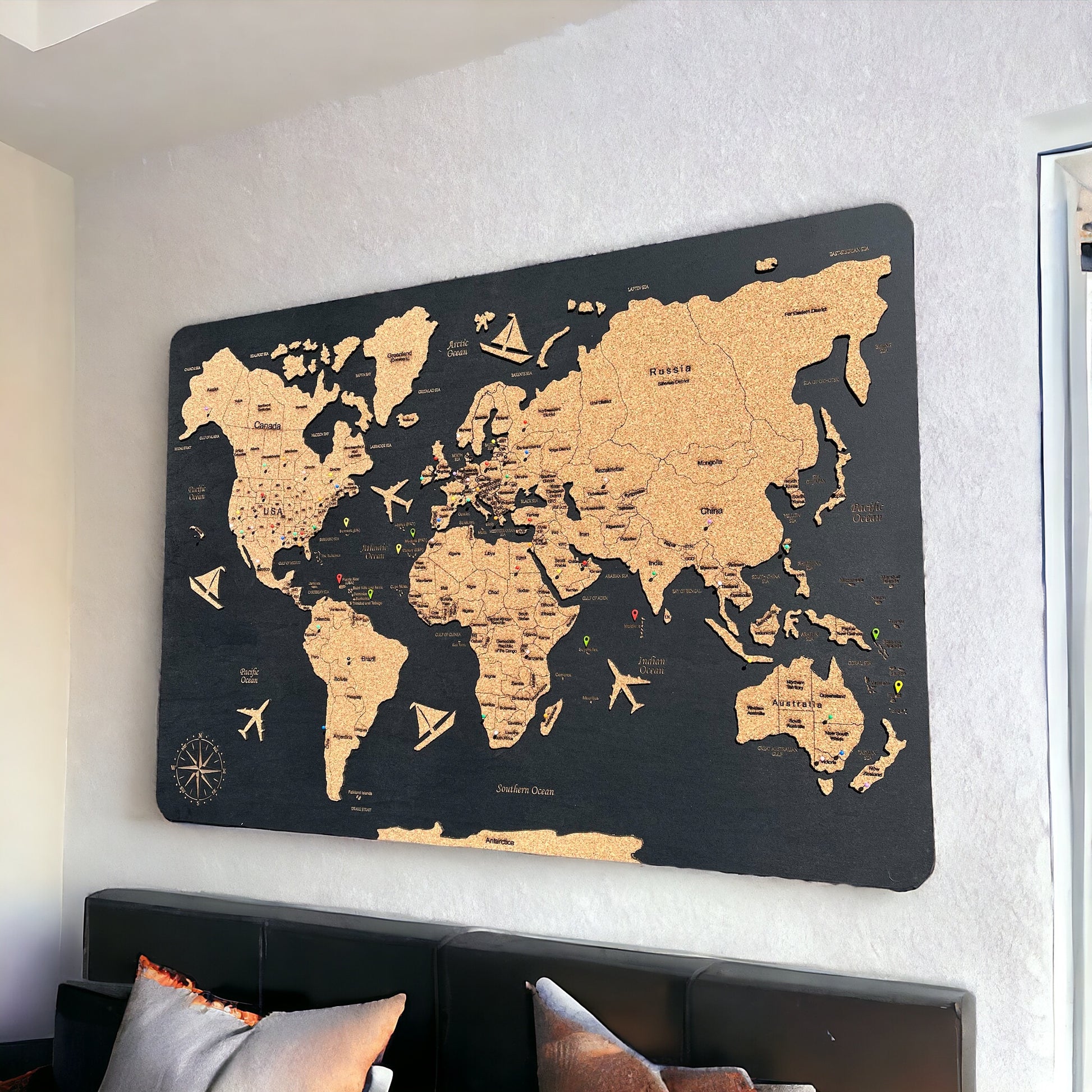 Wooden World Map