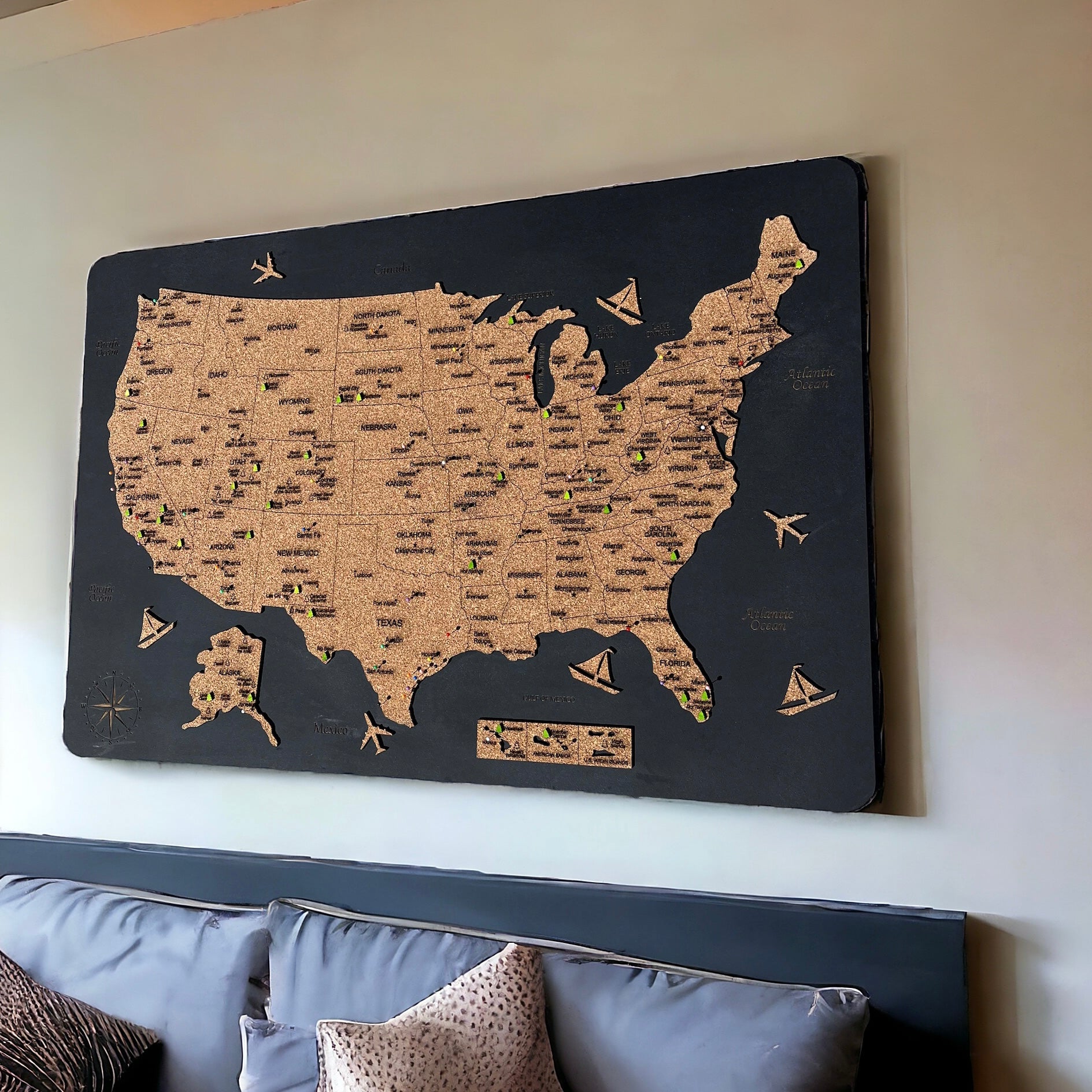 Wooden Custom US National Parks Map